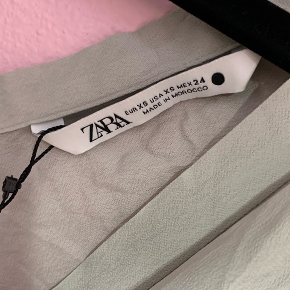 ZARA Asymmetrical Sheer Gray Dress XS - Picture 3 of 12